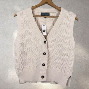 Anthropologie Sunday In Brooklyn Cable Knot Sweater Vest NWT Sz S